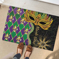 Mardi Gras Rubber Doormat Gold Mask Unique Style - Wonder Print Shop