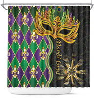 Mardi Gras Shower Curtain Gold Mask Unique Style - Wonder Print Shop