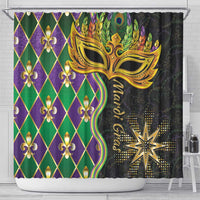 Mardi Gras Shower Curtain Gold Mask Unique Style - Wonder Print Shop