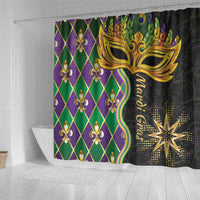 Mardi Gras Shower Curtain Gold Mask Unique Style - Wonder Print Shop