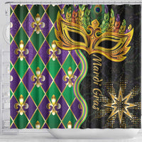 Mardi Gras Shower Curtain Gold Mask Unique Style - Wonder Print Shop