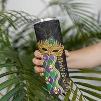 Personalized Mardi Gras Skinny Tumbler Gold Mask Unique Style - Wonder Print Shop