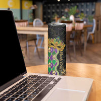 Personalized Mardi Gras Skinny Tumbler Gold Mask Unique Style - Wonder Print Shop