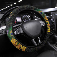 Mardi Gras Steering Wheel Cover Gold Mask Unique Style - Wonder Print Shop