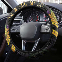 Mardi Gras Steering Wheel Cover Gold Mask Unique Style - Wonder Print Shop