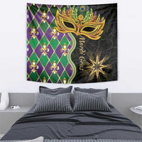 Mardi Gras Tapestry Gold Mask Unique Style - Wonder Print Shop