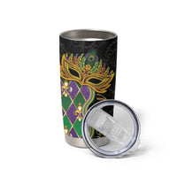 Personalized Mardi Gras Tumbler Cup Gold Mask Unique Style - Wonder Print Shop