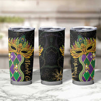 Personalized Mardi Gras Tumbler Cup Gold Mask Unique Style - Wonder Print Shop