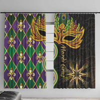 Mardi Gras Window Curtain Gold Mask Unique Style - Wonder Print Shop