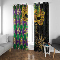 Mardi Gras Window Curtain Gold Mask Unique Style - Wonder Print Shop