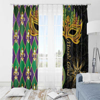 Mardi Gras Window Curtain Gold Mask Unique Style - Wonder Print Shop