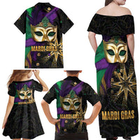 Let The Good Times Roll Mardi Gras Family Matching Off Shoulder Maxi Dress and Hawaiian Shirt Special Version