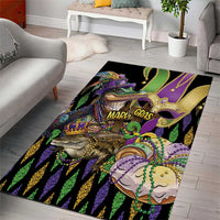 Mardi Gras Alligator Area Rug Fleur De Lis Glitter Style