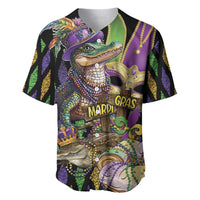 Mardi Gras Alligator Baseball Jersey Fleur De Lis Glitter Style