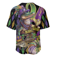 Mardi Gras Alligator Baseball Jersey Fleur De Lis Glitter Style