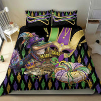 Mardi Gras Alligator Bedding Set Fleur De Lis Glitter Style