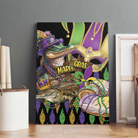 Mardi Gras Alligator Canvas Wall Art Fleur De Lis Glitter Style