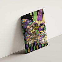 Mardi Gras Alligator Canvas Wall Art Fleur De Lis Glitter Style