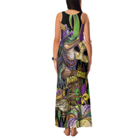 Mardi Gras Alligator Family Matching Tank Maxi Dress and Hawaiian Shirt Fleur De Lis Glitter Style