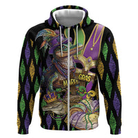 Mardi Gras Alligator Hoodie Fleur De Lis Glitter Style