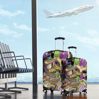 Mardi Gras Alligator Luggage Cover Fleur De Lis Glitter Style