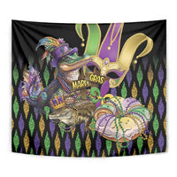 Mardi Gras Alligator Tapestry Fleur De Lis Glitter Style - Wonder Print Shop