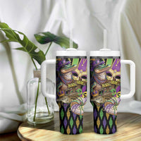 Mardi Gras Alligator Tumbler With Handle Fleur De Lis Glitter Style - Wonder Print Shop