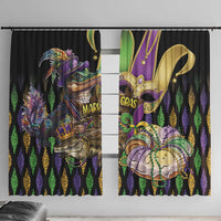 Mardi Gras Alligator Window Curtain Fleur De Lis Glitter Style - Wonder Print Shop