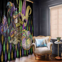 Mardi Gras Alligator Window Curtain Fleur De Lis Glitter Style - Wonder Print Shop