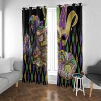 Mardi Gras Alligator Window Curtain Fleur De Lis Glitter Style - Wonder Print Shop
