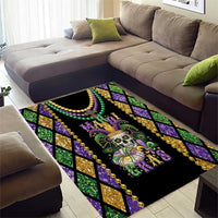 Mardi Gras Skull Area Rug Beads Fleur De Lis