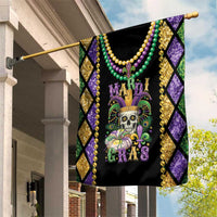 Mardi Gras Skull Garden Flag Beads Fleur De Lis