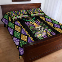 Mardi Gras Skull Quilt Bed Set Beads Fleur De Lis - Wonder Print Shop