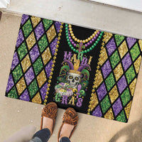 Mardi Gras Skull Rubber Doormat Beads Fleur De Lis - Wonder Print Shop