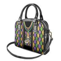 Mardi Gras Skull Shoulder Handbag Beads Fleur De Lis - Wonder Print Shop