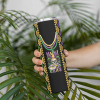 Mardi Gras Skull Skinny Tumbler Beads Fleur De Lis - Wonder Print Shop