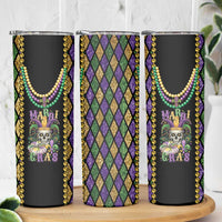 Mardi Gras Skull Skinny Tumbler Beads Fleur De Lis - Wonder Print Shop
