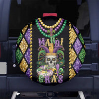 Mardi Gras Skull Spare Tire Cover Beads Fleur De Lis - Wonder Print Shop