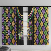 Mardi Gras Skull Window Curtain Beads Fleur De Lis - Wonder Print Shop