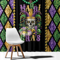 Mardi Gras Skull Window Curtain Beads Fleur De Lis - Wonder Print Shop
