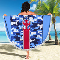 Japan Football Beach Blanket Come On Samurai Blue - Wonder Print Shop
