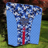 Japan Football Quilt Come On Samurai Blue - Wonder Print Shop