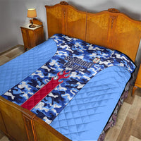 Japan Football Quilt Come On Samurai Blue - Wonder Print Shop