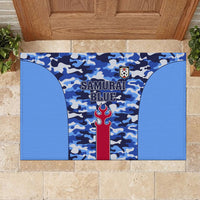 Japan Football Rubber Doormat Come On Samurai Blue - Wonder Print Shop