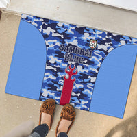 Japan Football Rubber Doormat Come On Samurai Blue - Wonder Print Shop