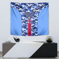 Japan Football Tapestry Come On Samurai Blue - Wonder Print Shop