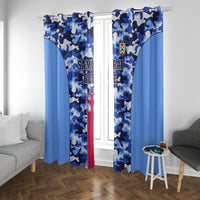 Japan Football Window Curtain Come On Samurai Blue - Wonder Print Shop