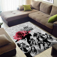 Kentucky Horse Racing Happy 151st Anniversary Area Rug Silhouette Girl Derby Hat With Rose LT01