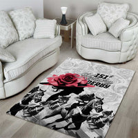 Kentucky Horse Racing Happy 151st Anniversary Area Rug Silhouette Girl Derby Hat With Rose LT01