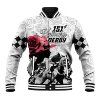 Kentucky Horse Racing Happy 151st Anniversary Baseball Jacket Silhouette Girl Derby Hat With Rose LT01